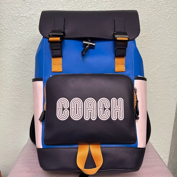 coach Track Backpack In Colorblock With Coach patch c9959 - Picture 1 of 8